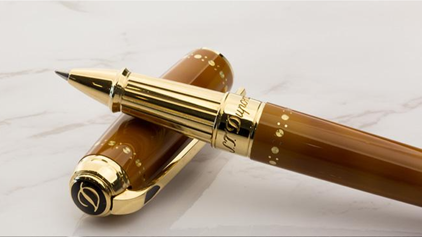 st dupont montegrappa rollerball pen art brown