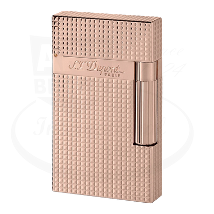 S.T. Dupont ligne 2 cigar lighter with rose gold diamond head guilloche finish 