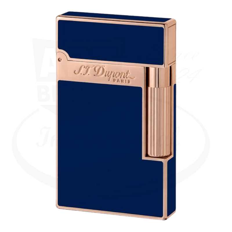 S.T. Dupont Ligne 2 Blue Lacquer and Rose Gold Lighter, 016496