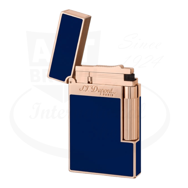 S.T. Dupont Ligne 2 Blue Lacquer and Rose Gold Lighter, 016496