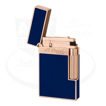 S.T. Dupont Ligne 2 Blue Lacquer and Rose Gold Lighter, 016496