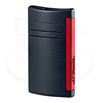 S.T. Dupont Maxijet torch lighter with red and black punched pattern.