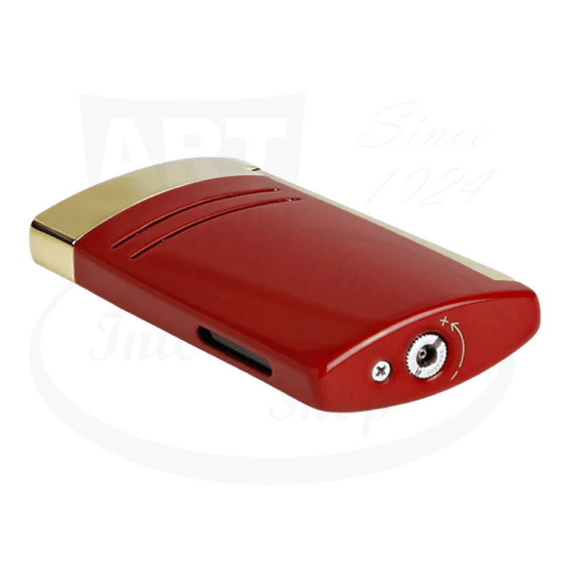 S.T. Dupont Maxijet Burgundy and Golden Finish Lighter, 020174