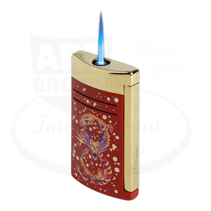 S.T. Dupont Limited Edition Maxijet Dragon Little Brilliant Bordeaux and Gold Lighter, 020176