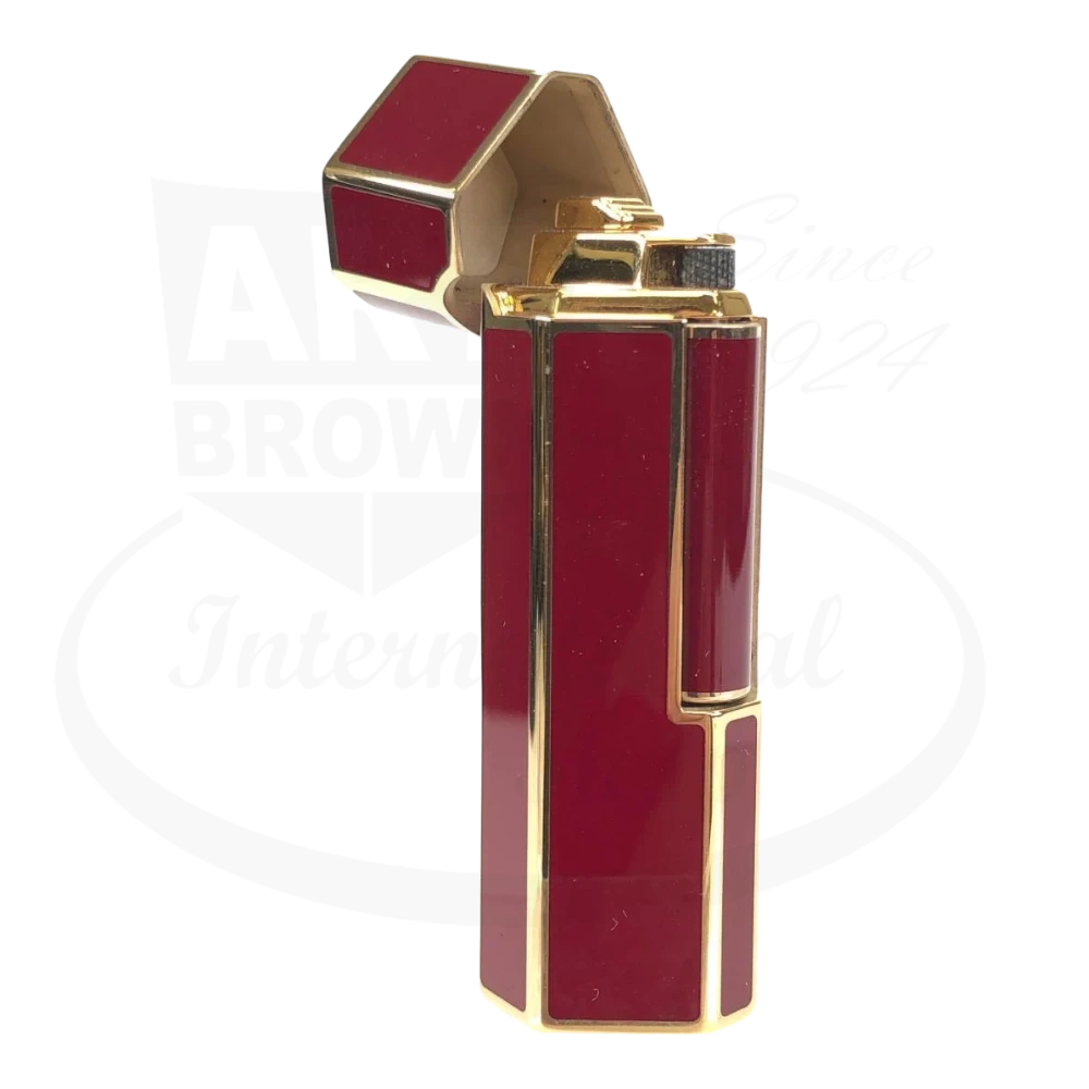 S.T. Mon Dupont Karl Lagerfeld Red Lacquer and Gold Lighter, 026001