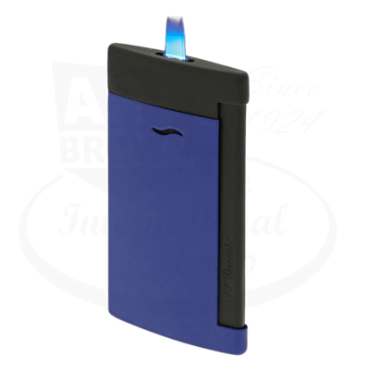 S.T. Dupont Slim 7 Matte Black & Ocean Blue Lighter, 027761