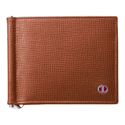 Davidoff Credit Card Holder with Money Clip in Tan Leather, 10235