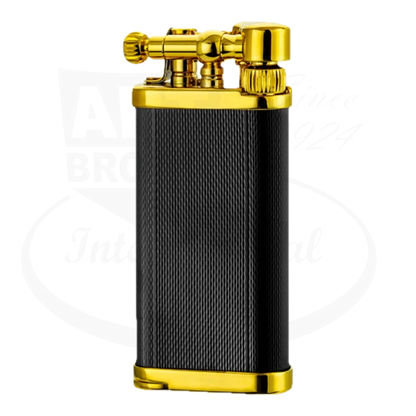 IM Corona Old Boy 64 Pipe Lighter with barley grain design in black and brass