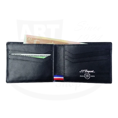 S.T. Dupont defi carbon wallet made with carbon fiber and leather with money