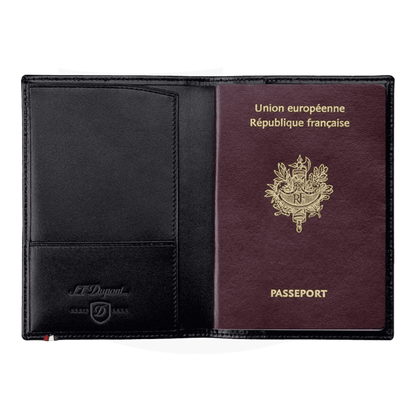 S.T. Dupont Line D Black Leather Passport Cover, 180012