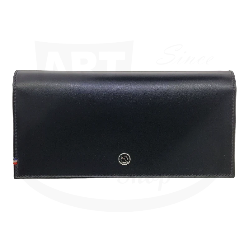 S.T. Dupont Line D Black Leather Long Vertical Men's Wallet - 7 Credit Card, 180005