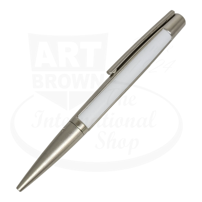 S.T. Dupont Defi White & Brushed Palladium Ballpoint Pen, 405714-2