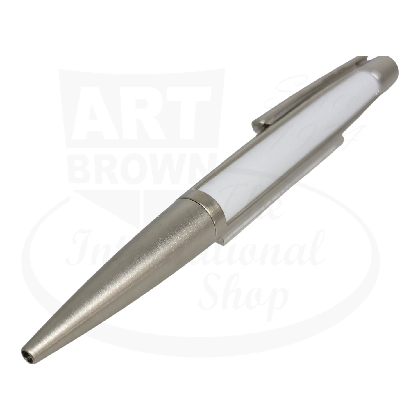 S.T. Dupont Defi White & Brushed Palladium Ballpoint Pen, 405714-2