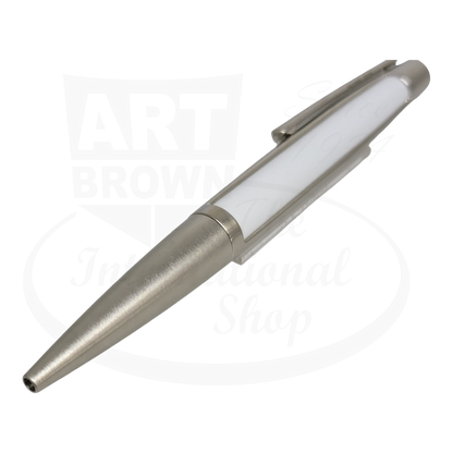 S.T. Dupont Defi White & Brushed Palladium Ballpoint Pen, 405714-2