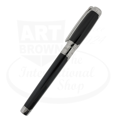 S.T. Dupont Elysee Black Placed Lacquer & Palladium Rollerball Pen, 412609