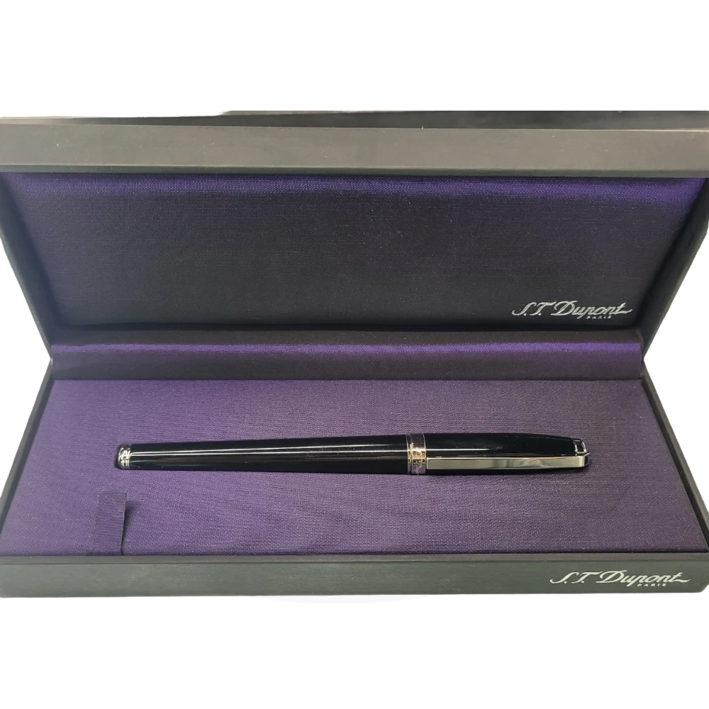 S.T. Dupont fidelio rollerball with black lacquer and palladium finish, 452403, in box