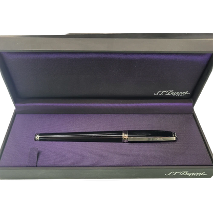 S.T. Dupont fidelio rollerball with black lacquer and palladium finish, 452403, in box