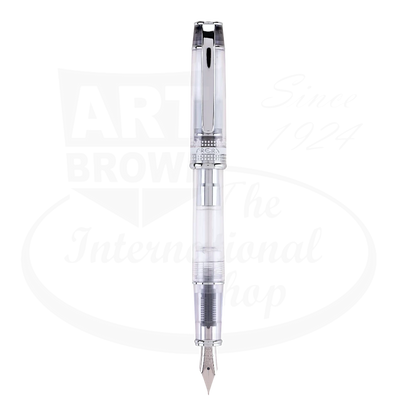 Pilot Prera clear demonstrator fountain pen with cap posed.