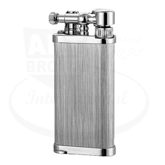 IM Corona Old Boy 64 Pipe Lighter with hairline design in chrome