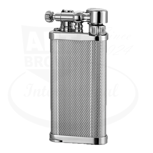 IM Corona Old Boy 64 Pipe Lighter with barley grain design in chrome