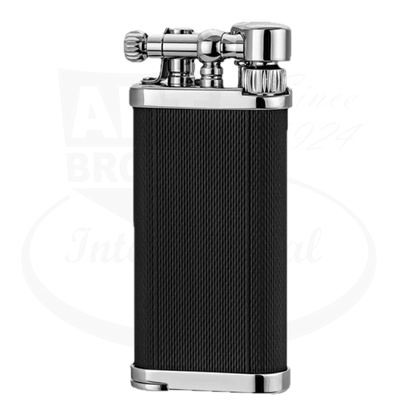 Im Corona Old Boy pipe lighter  with barley grain pattern in matte black and chromeIM Corona Old Boy 64 Pipe Lighter with barley grain design in black and chrome