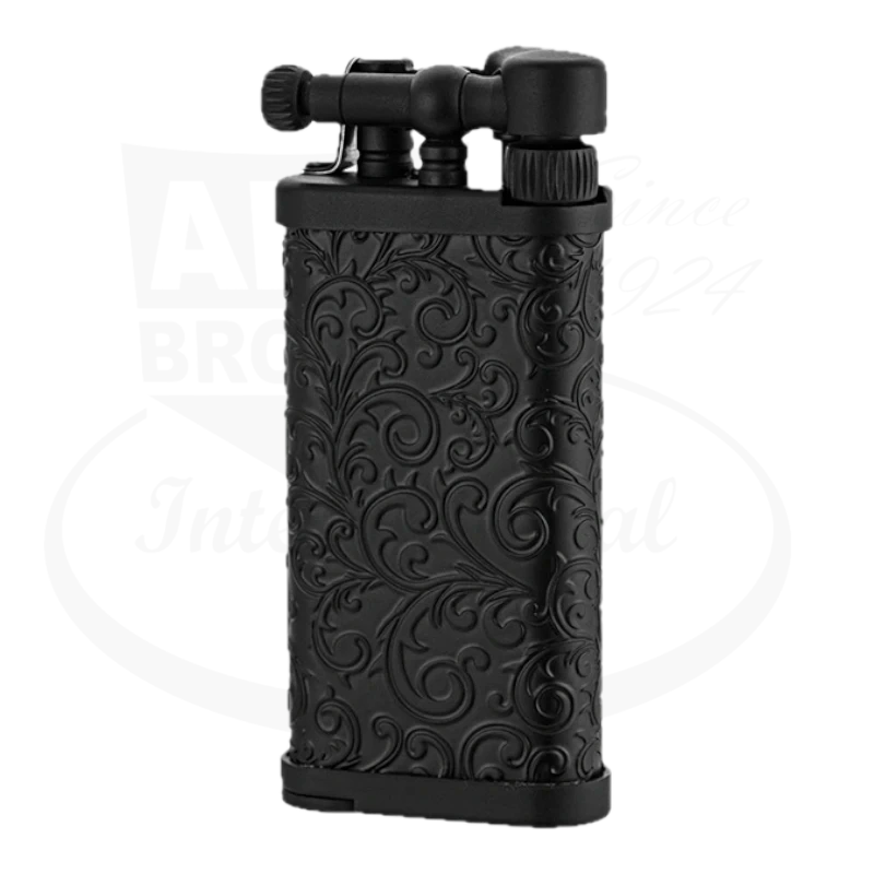 IM Corona Old Boy 64 Pipe Lighter with arabesque design in black 