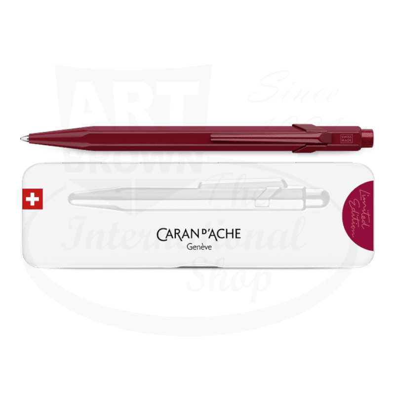 Caran D'Ache 849 CLAIM YOUR STYLE Garnet Red Metal Ballpoint Pen