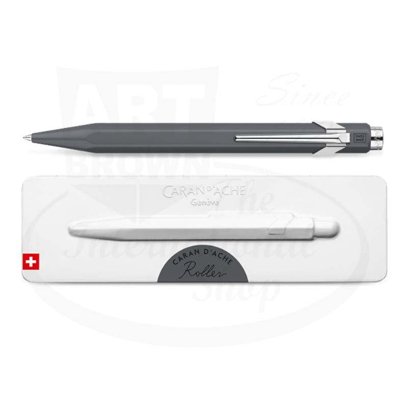 caran d'ache 849 rollerball pen grey with slimpack