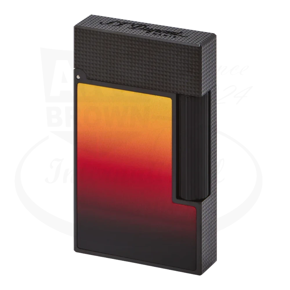 S.T. Dupont Line 2 La Flamme lighter showcasing red and orange gradient lacquer.