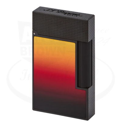 S.T. Dupont Line 2 La Flamme lighter showcasing red and orange gradient lacquer.