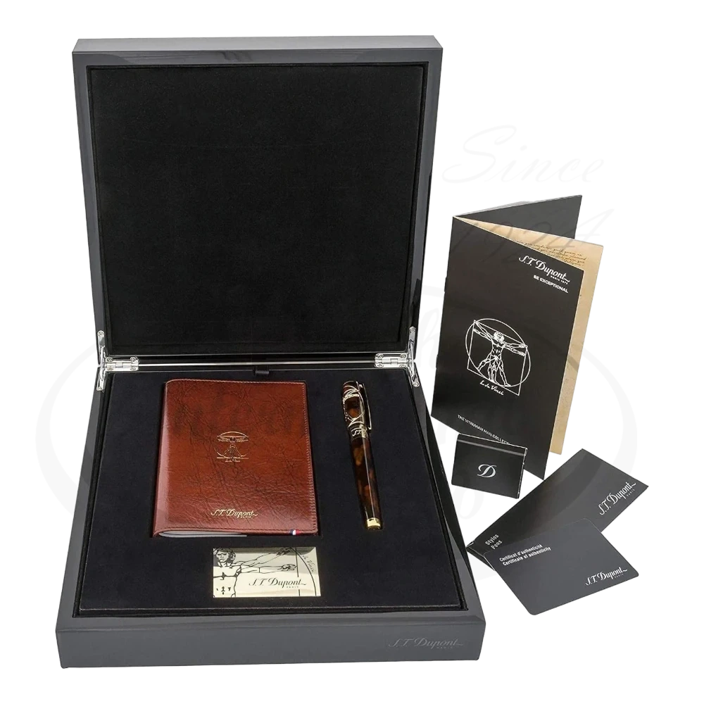 S.T. Dupont Vitruvian Man Writing Kit Notebook & Medium Fountain Pen, C41007N