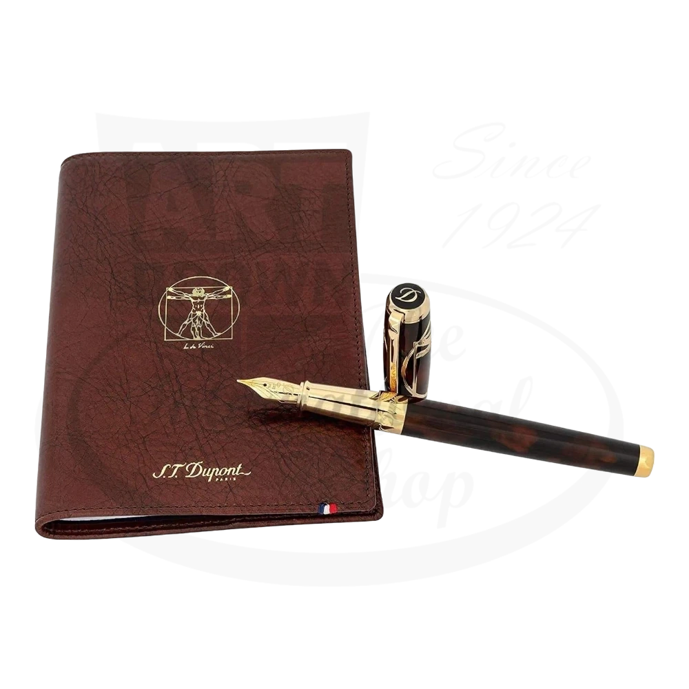 S.T. Dupont Vitruvian Man Writing Kit Notebook & Medium Fountain Pen, C41007N