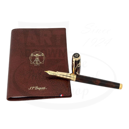 S.T. Dupont Vitruvian Man Writing Kit Notebook & Medium Fountain Pen, C41007N