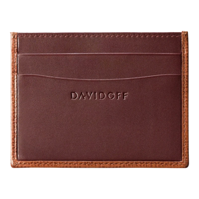 Davidoff Leather Credit Card Holder in Chestnut