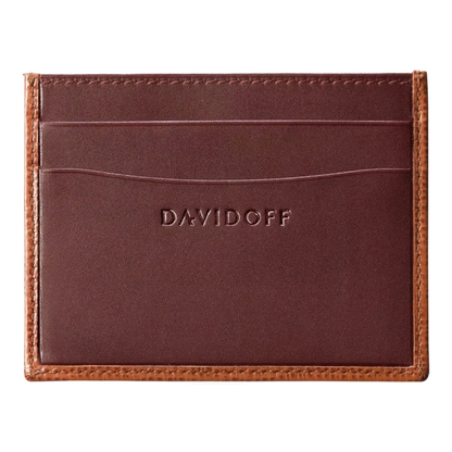 Davidoff Leather Credit Card Holder in Chestnut