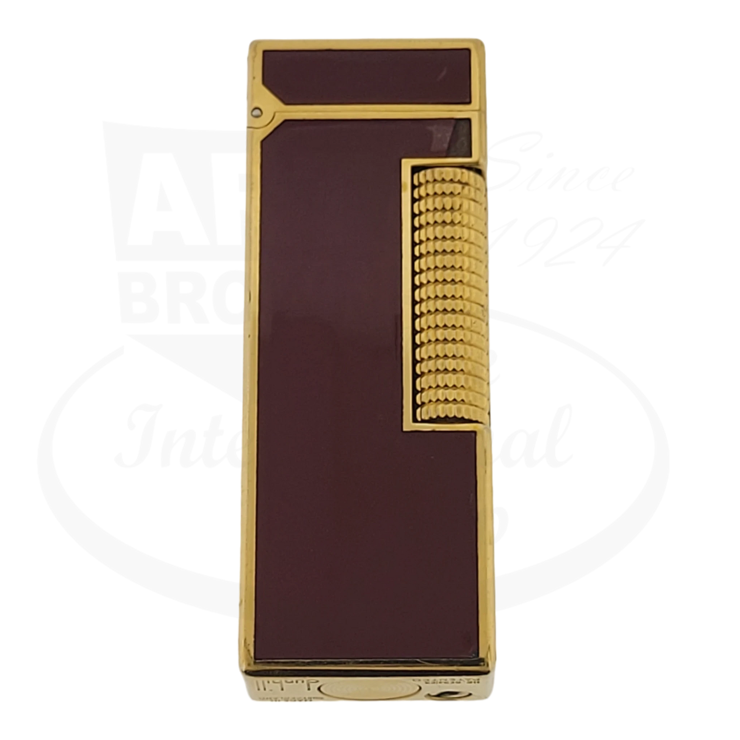 Preowned Dunhill Red Lacquer & Gold Rollagas Lighter, Dunhill-10