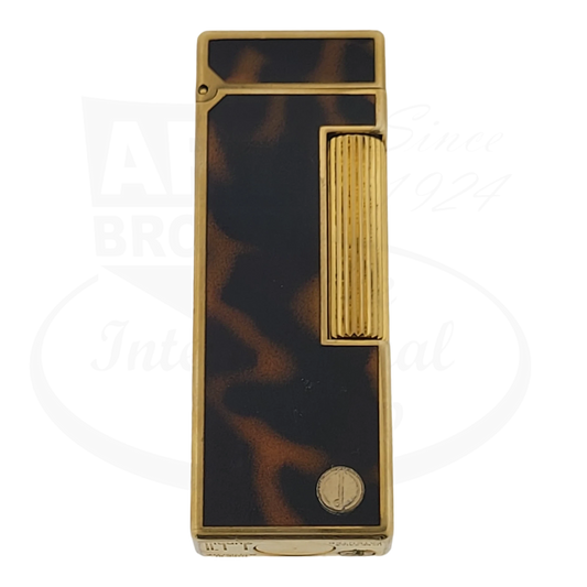 Preowned Vintage Dunhill Tortoiseshell Lacquer & Gold Rollagas Lighter, Dunhill-11