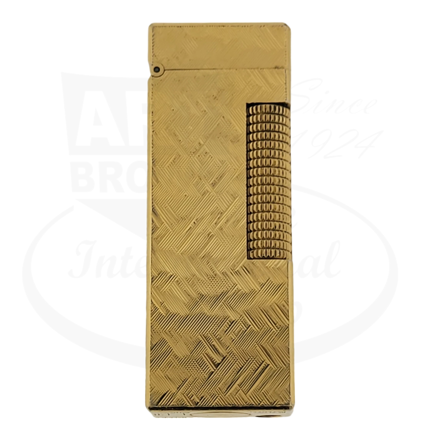 Preowned Dunhill Gold Crosshatch Rollagas Lighter, Dunhill-8