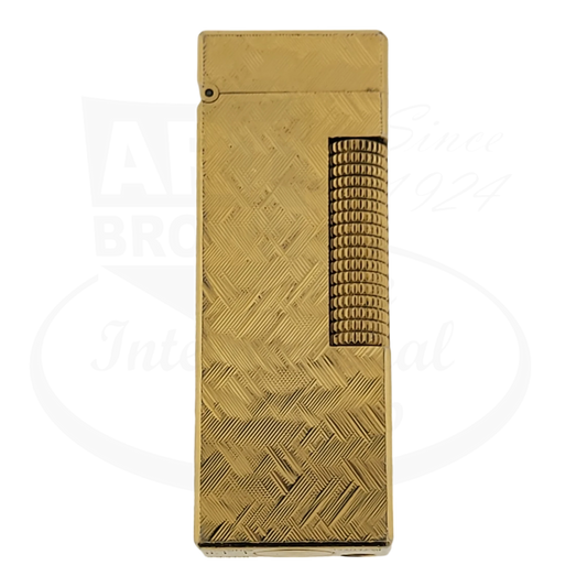 Preowned Dunhill Gold Crosshatch Rollagas Lighter, Dunhill-8