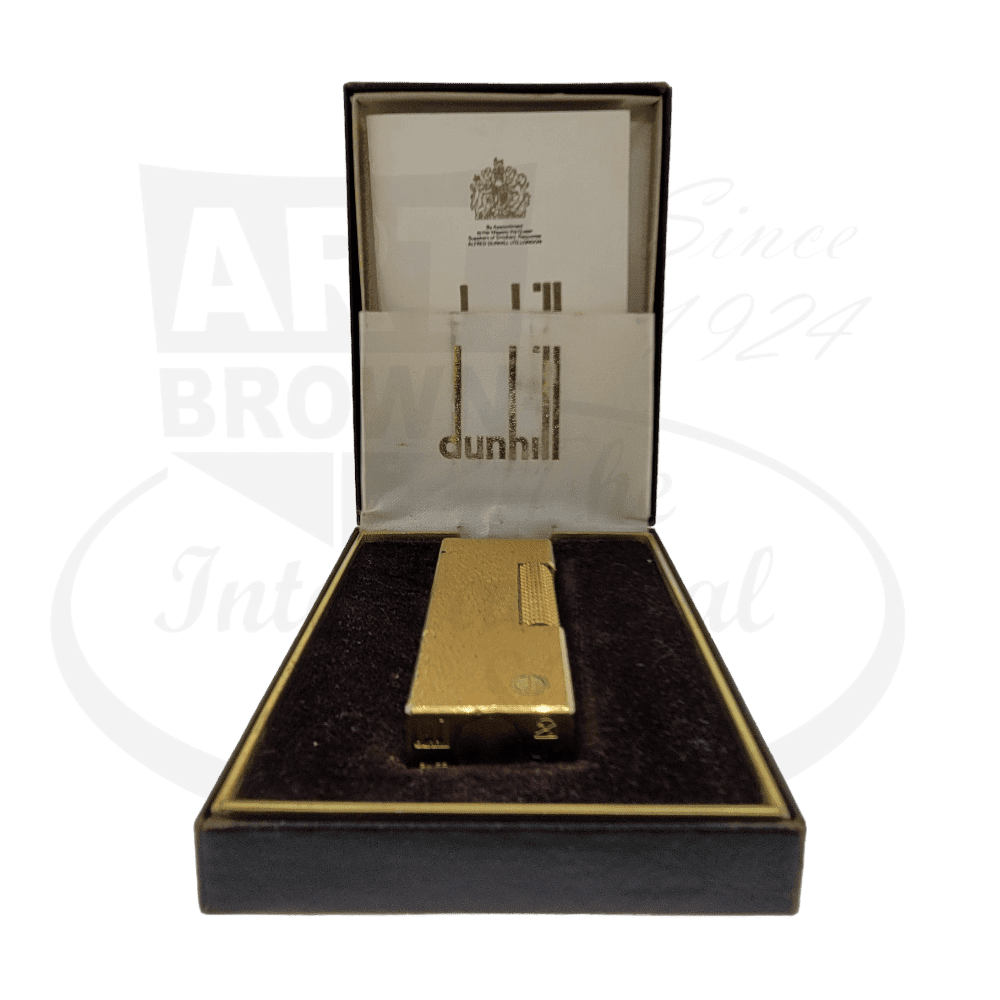 Preowned Dunhill Gold Plated Fine Bark Rollagas Lighter, B59