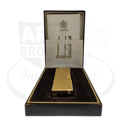 Preowned Dunhill Gold Plated Fine Bark Rollagas Lighter, B59