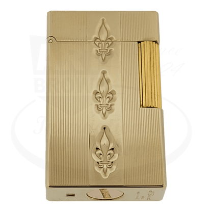 Vintage S.T. Dupont Ligne 1 Gold Fleur-De-Lis Petrol Lighter