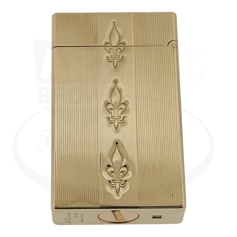 Vintage S.T. Dupont Ligne 1 Gold Fleur-De-Lis Petrol Lighter