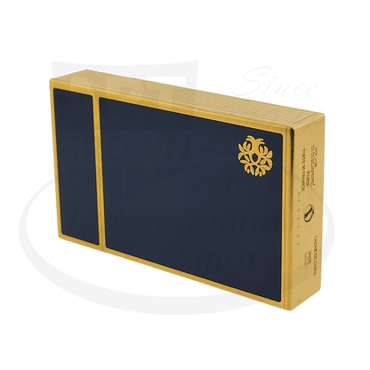 Preowned Vintage S.T. Dupont Limited Edition President François Mitterrand Blue Lacquer Classique Rollerball and Travel Alarm Clock Set