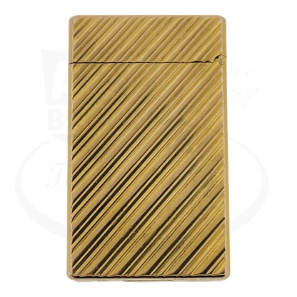 S.T. Dupont Ligne 1 BS Gold lighter, diagonal lines, back view, 012335