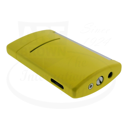 S.T. Dupont Minijjet luxury torch lighter in yellow with fuel gauging window