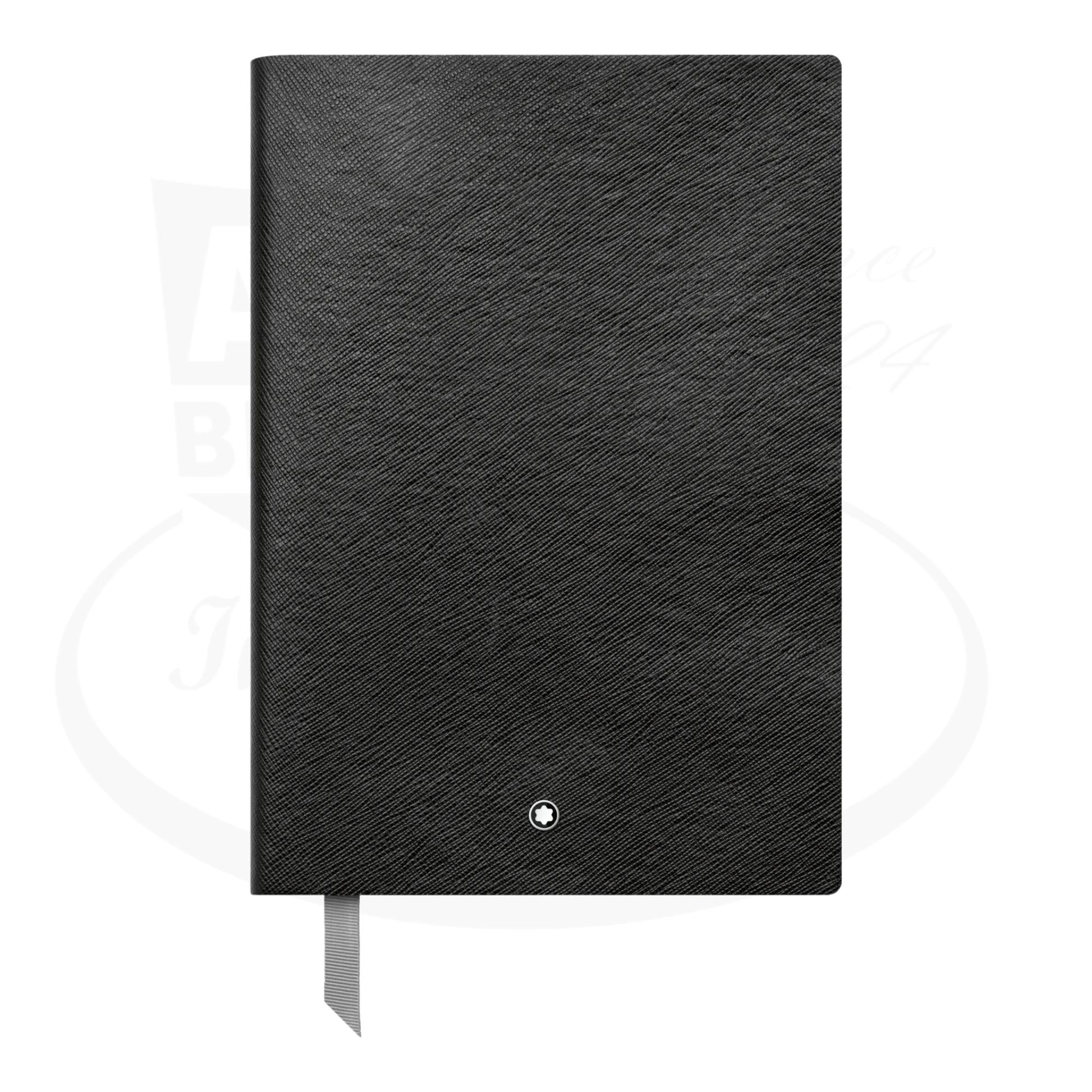 Montblanc 146 small notebook with black textured exterior.