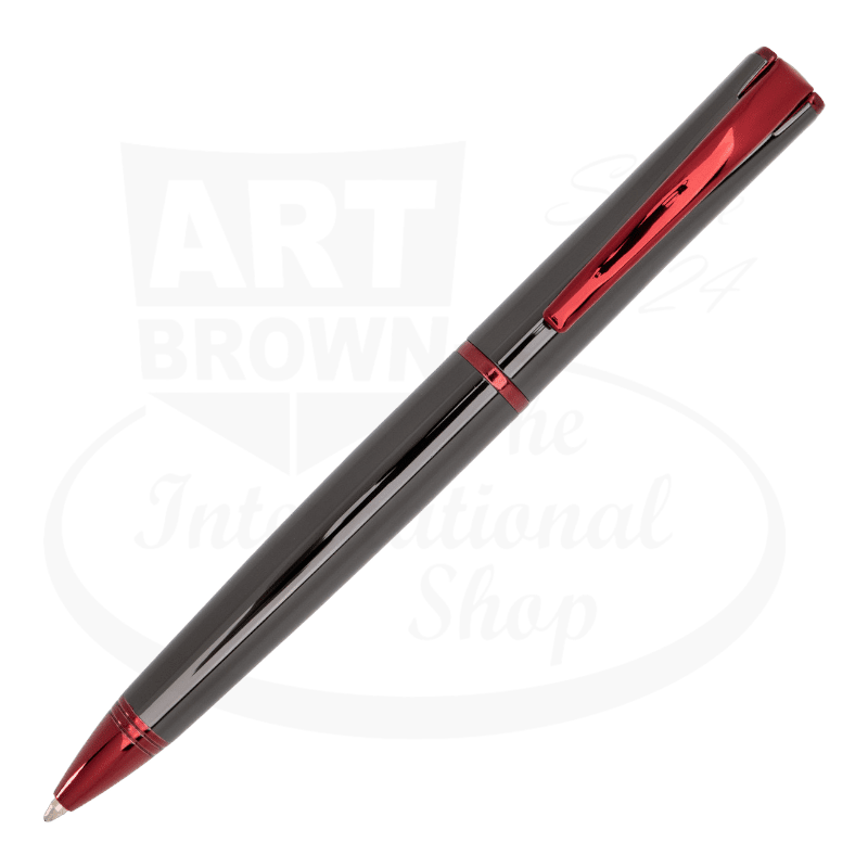 Monteverde Impressa ballpoint pen in gunmetal with red finish