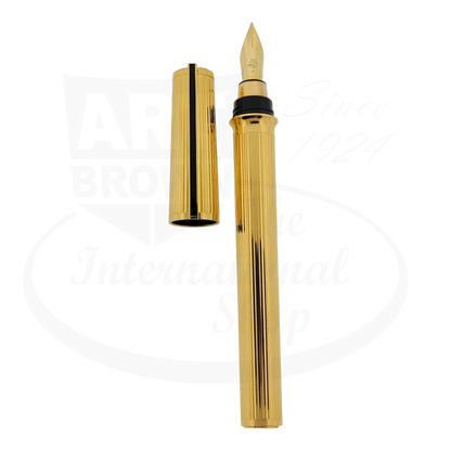 S.T. Dupont Vintage Montparnasse Gold Vertical Lines Grand Fountain Pen