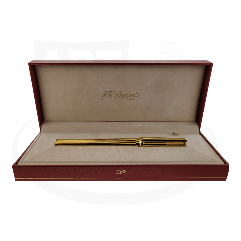 S.T. Dupont Vintage Montparnasse Gold Vertical Lines Grand Fountain Pen